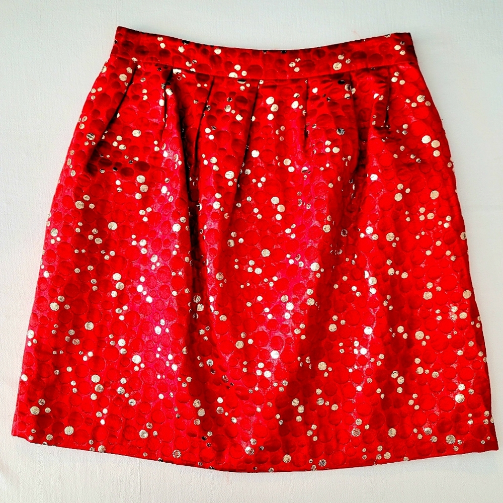 Anthropologie Crimson Bubbles Skirt Lauren Moffatt
